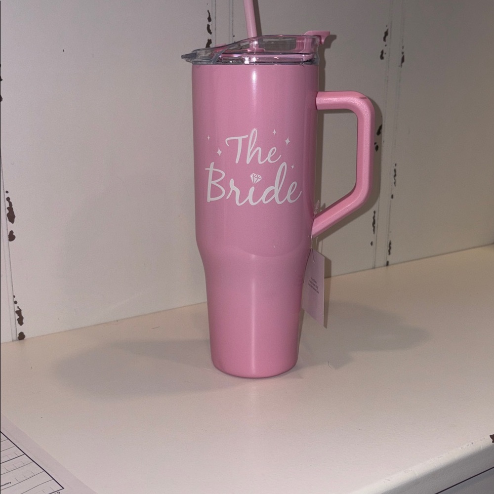 NEW Pink 'The Bride' Tumbler with Straw
